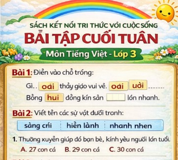 Phiếu bài tập cuối tuần tiếng việt lớp 3 Sách kết nối tri thức Miễn phí